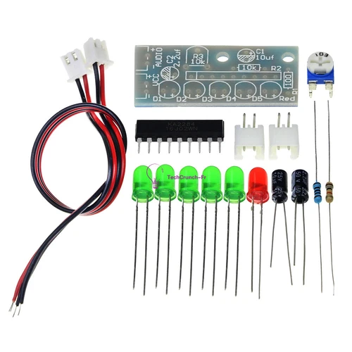 KA2284 Audio Level Indicator DIY Electronic Kit Parts 5mm RED Green LED 3.5-12V