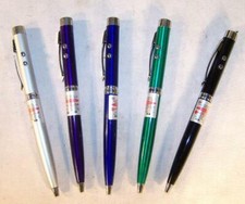 12 COLORED LASER POINTER PEN W LED LIGHT writing pens LAZER BEAM school business