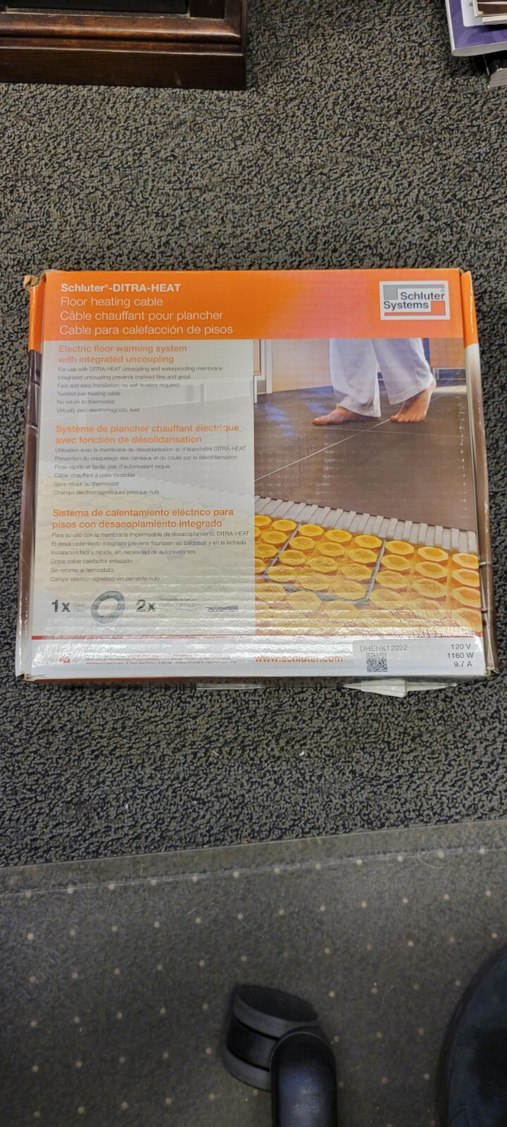 SCHLUTER 91.7FT. DITRA HEAT 120V HEATING CABLE | eBay
