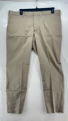 Nordstrom Slim Fit Coolmax Flat Front Performance Chinos Stretch Tan Size 40x30
