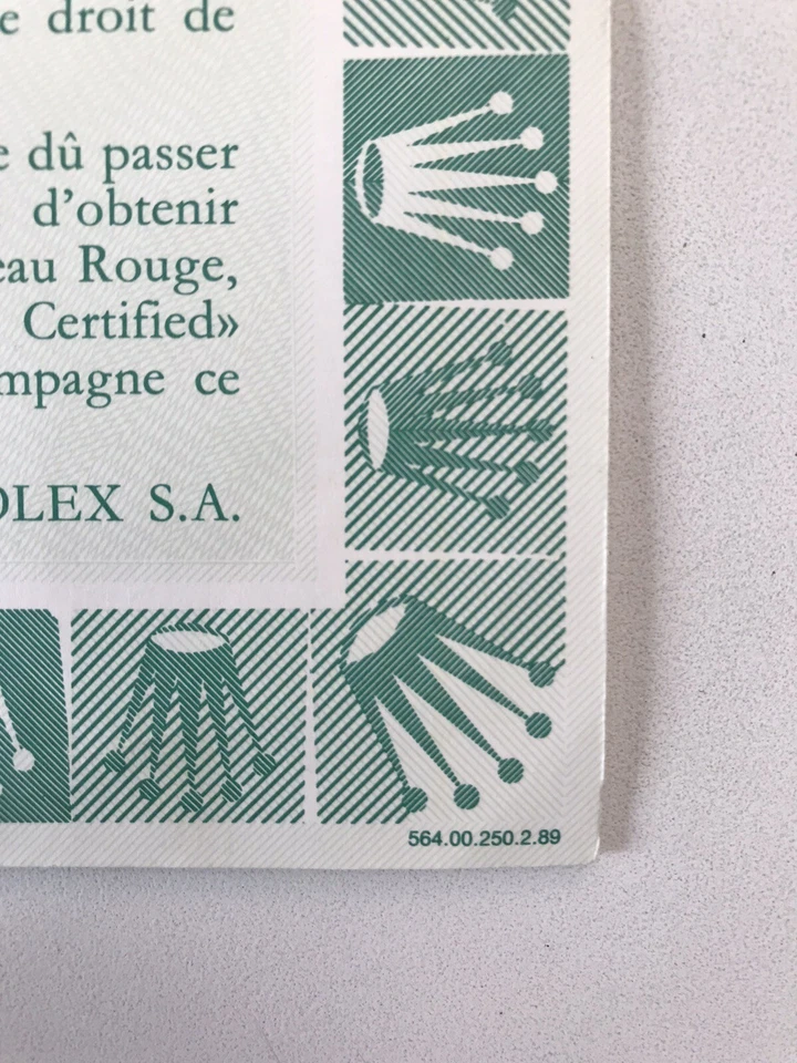 Rolex Date Ref. 15238 Certificato Garanzia warranty Anno 1990 Seriale L. - Immagine 4 di 4