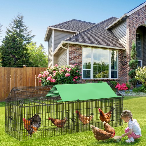Large Metal Chicken Coop Hen Run House Spire Walkin Cage Pet cages cat