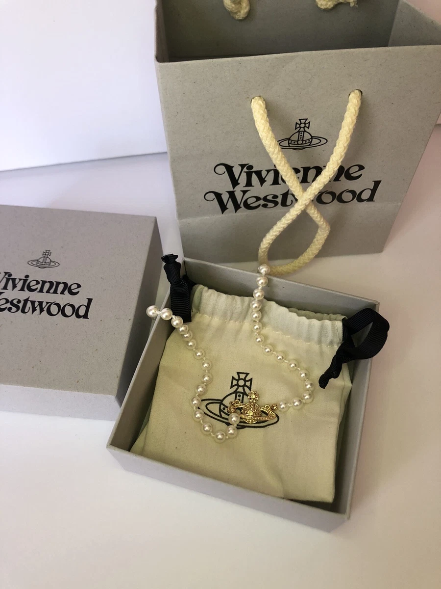 Vivienne Westwood Pearl Necklace Gold 