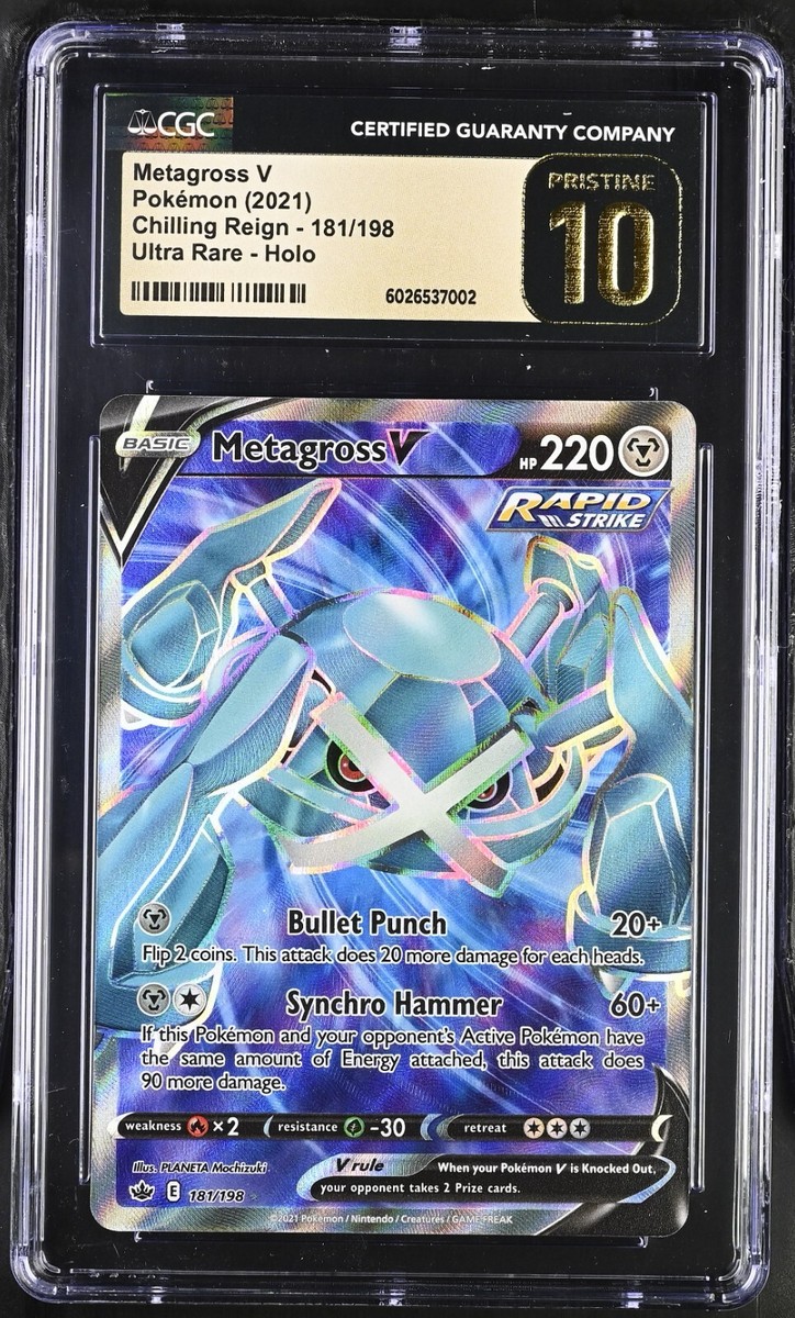 Pokemon Metagross V 181/198 Ultra Rare Chilling Reign - CGC 10