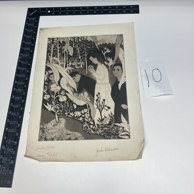 ART PAPER ETCHING PHOTO PRINT Jack Bilander Garden Ode 1965 Writing People Proof