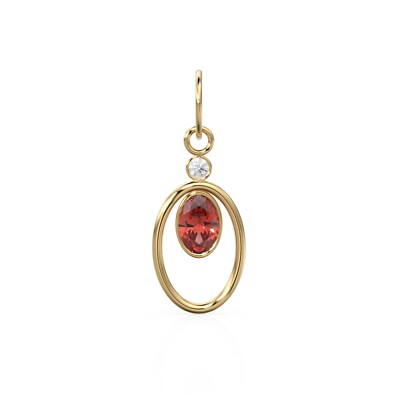 Roter Granat Oval Charm Anhänger 14k 18k Massiv Gold Januar Geburtsstein Schmuck