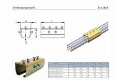 NIKO Helm Hellas Verbindungsmuffe f. Laufschiene Laufrohr Schiebetor Hallentor