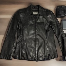 Wilson’s Genuine Leather Women’s Black Jacket Size Small Zipper Rn#69426