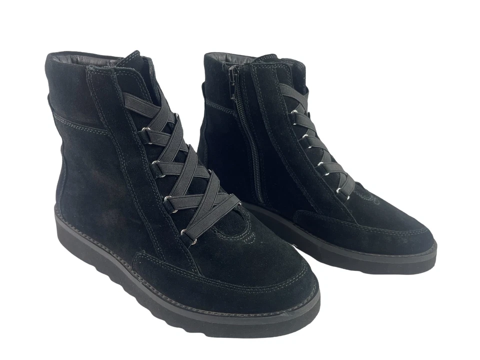 Corso Como Wyndy Mujer Zapatos Negros 7.5 M Cuero Gamuza Cremallera Cómodas Botas Informales Foto 2 de 4