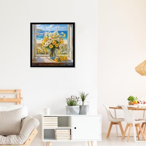 Paint by Numbers Kit - DIY Painting Art Kit, Full Canvas Craft Set - Flowers - a - Picture 2 of 7