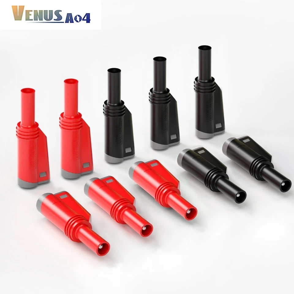 10PCS 4mm Shrouded Banana Male Plug Fully Insulated Stackable Connectors - Image 4 of 4