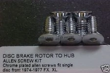 74-77 Sportster,FX,chrome front brake rotor bolts single disc brake 41194-74