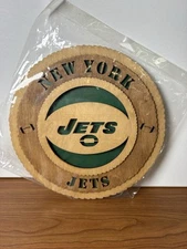 New York Jets Wooden Man Cave Or Garage Sign Circular