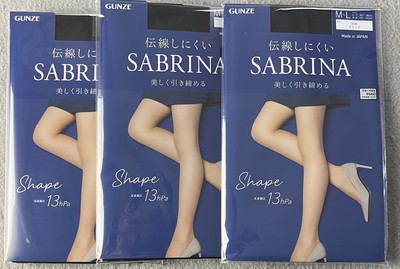 3 Pair Set GUNZE Sabrina Women s Stockings SB520 Black Size M/L  From JAPAN NWT