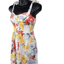 Floral Linen Blend Urban Outfitters Tropical Tie-Shoulder Midi Dress Women’s XS