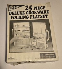 Vintage 1997 Little Kitchen Helper 25 Piece Deluxe Cookware Folding Playset NEW 