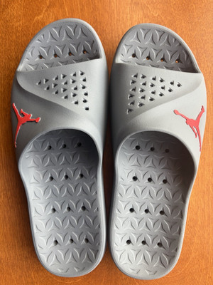 Jordan Super.Fly Team Slide Sz 12 Cool Grey Infrared Black DS NIB 716985-023