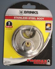 Brinks, Commercial, Stainless Steel, 80mm Keyed Discus Padlock 663-80002
