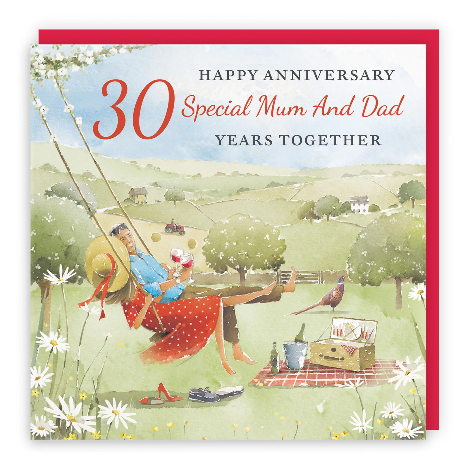 30th Mum And Dad Anniversary Card Meadow Picnic Milo's Gallery