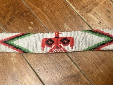 Native American Decorative Seed Bead Leather Beaded Belt Thunderbird