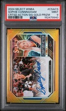 2024 Panini Select Sophie Cunningham Courtside Action Sig-Gold Prizm /10 PSA 9