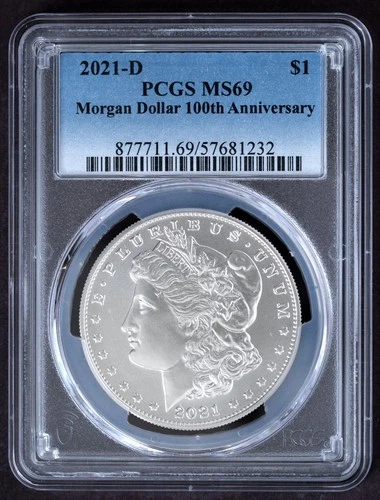 2021-D PCGS MS69 MORGAN Silver $1 Dollar Coin Denver Mint MS69