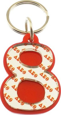 Delta Sigma Theta Line #8 Key Chain [Red - 2.25''T]