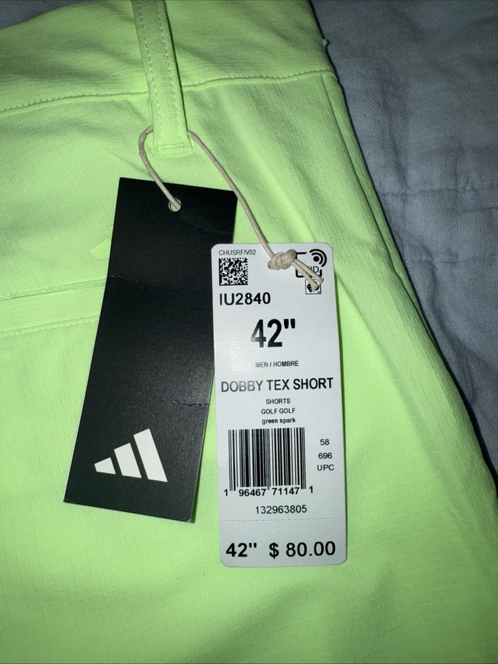 Pantalones Cortos de Golf Adidas Dobby Tex Para Hombre Verde Chispa Talla 42 Nuevos con Etiquetas Nuevos Foto 3 de 4
