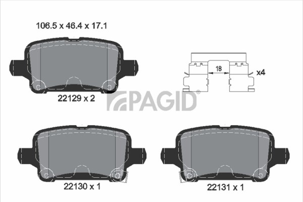 Pagid Bremsbelagsatz Scheibenbremse T2536N FüR Opel Astra B16 Sports Tourer F17-image