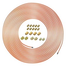 Copper-Nickel Brake Line Tubing Kit 3/16" x 25FT with 16 Fittings  3/16 inch