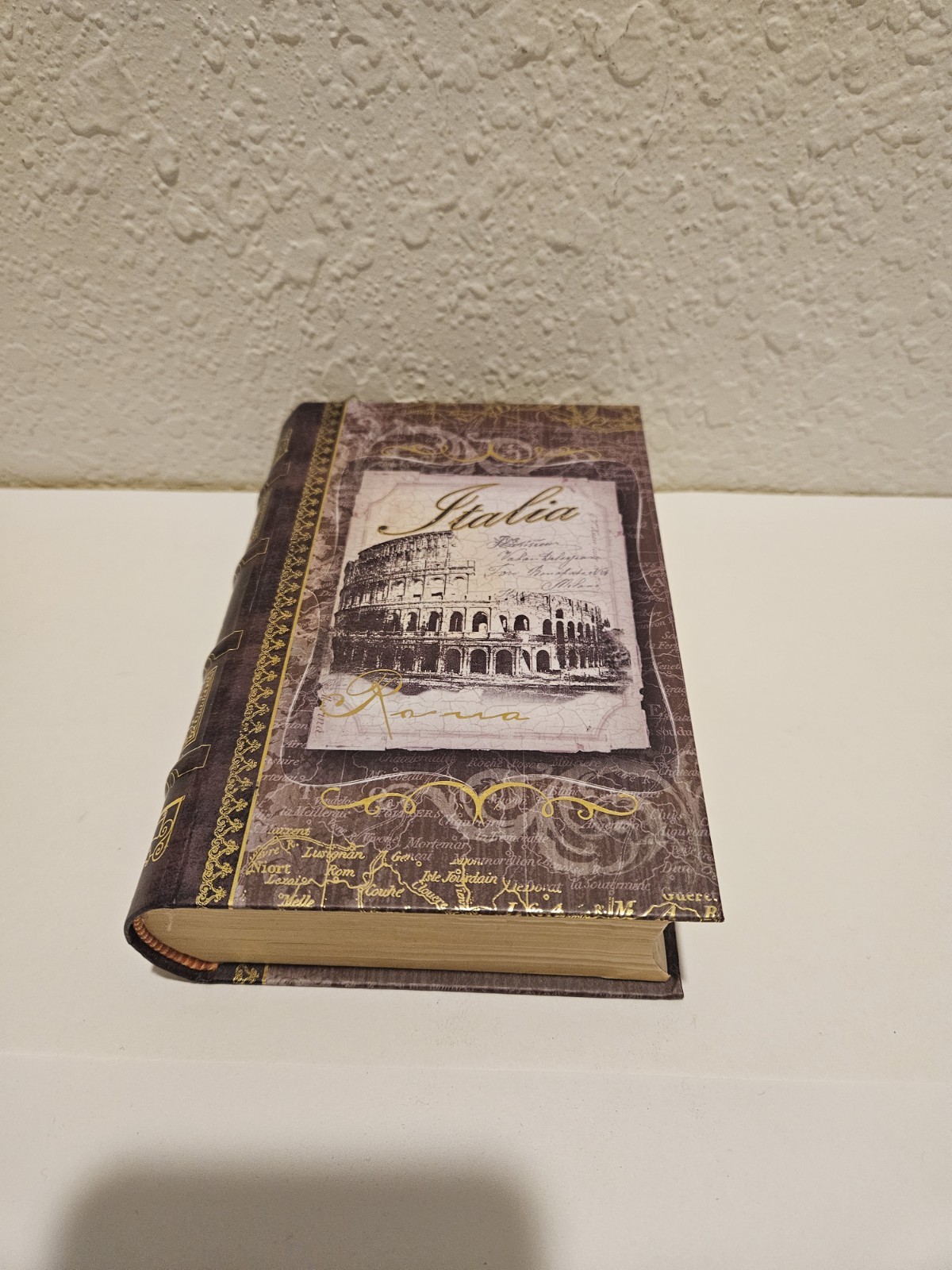 Small "ITALIA" Decorative Book Box - Hidden Secret Storage Jewelry Keepsake