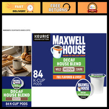 Decaf Medium Roast Coffee Pods, 84 Count - House Blend K-Cups for Keurig