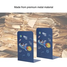 Image of 2Pcs Book Ends Nonslip Stable Firm Rounded Corner Rustproof Glossy High Dur SG
