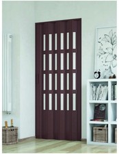 Porta a Soffietto da Interno 82x220 cm in PVC con vetro Niagara Mod. Extra Stand