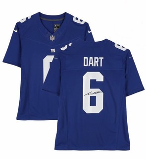 Jaxson Dart New York GIANTS Signed Authentic BLUE Nike Jersey FANATICS AUTHENTIC