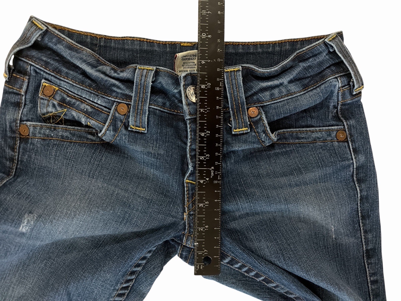 True Religion Brand Jeans Womens 28 Bootcut Flare Y2K Made in USA Stretch Denim thumbnail 9