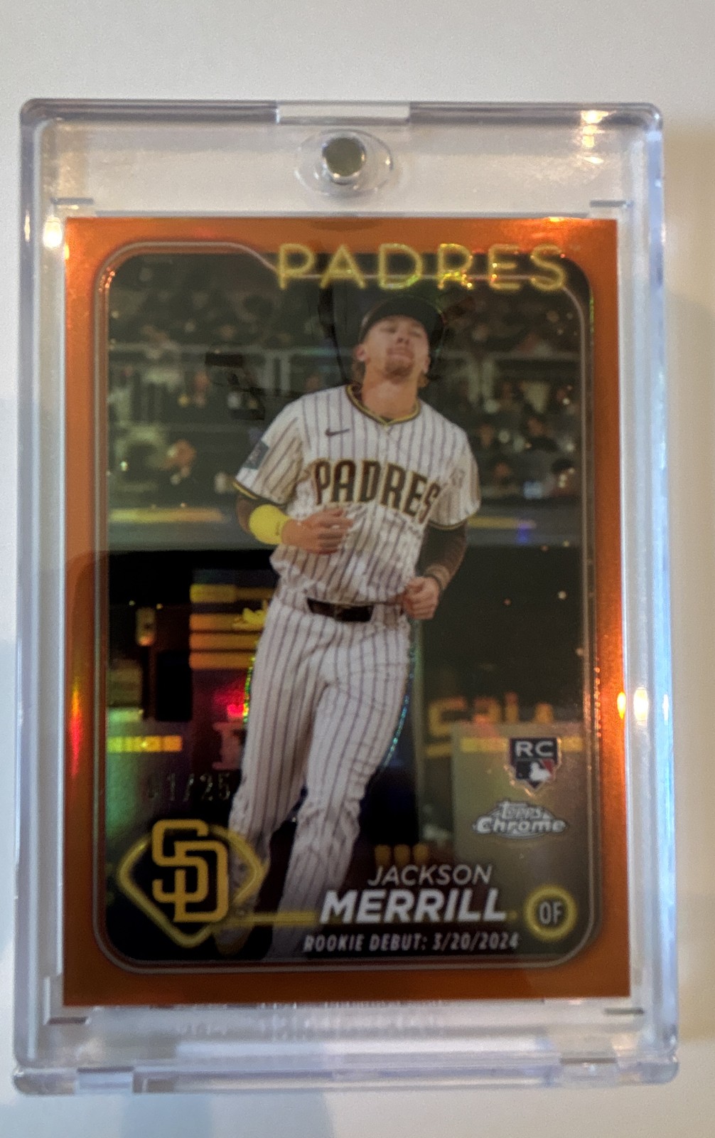 2024 Topps Chrome Update Series - Rookie Debut Jackson Merrill #USC57 Orange /25