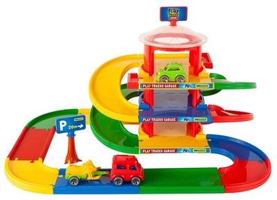 Wader 3-stoeckiges Garagen Spielset inkl 3 Fahrzeugen und 4.6m Strasse ab 1 Jahr