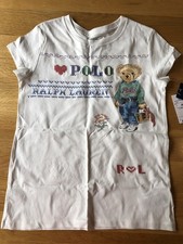 Image of Polo Ralph Lauren Embroidered Girl Bear White T-shirt Top Age 7 Years