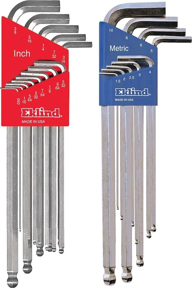 22-Piece EKLIND Extra Long Ball-Hex Key Set with Color-Coded Organization - Image 3 of 4
