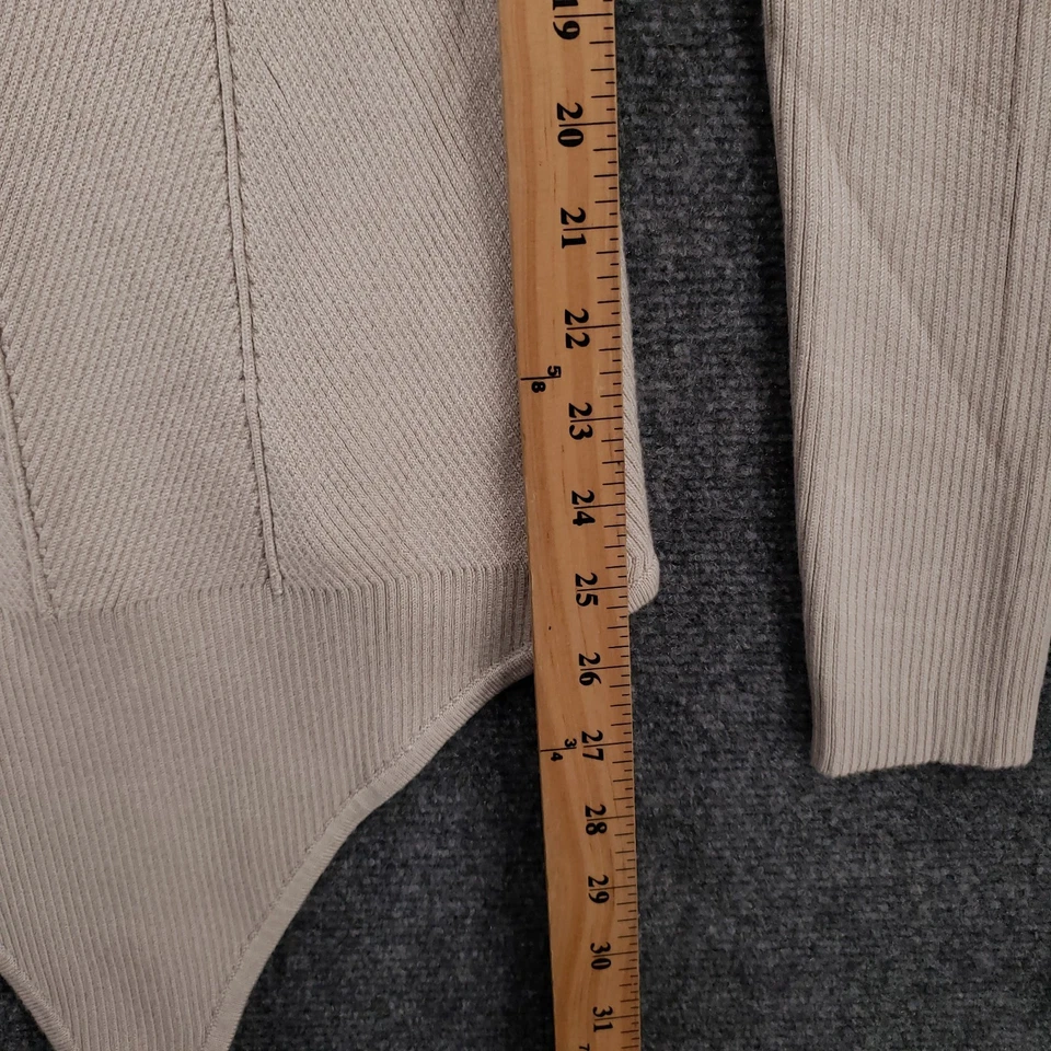 Body Abercrombie & Fitch Mujer XL Beige Tanga Acanalado Cuello en V Manga Larga Foto 4 de 4