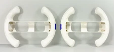 Wii White Steering Wheel Controller Plastic Accessories Pair of 2