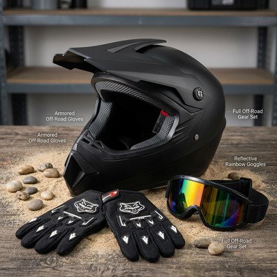 Jethelm Rally Integralhelm Handschuhe Brille Crosshelm Rollerhelm Motorradhelm