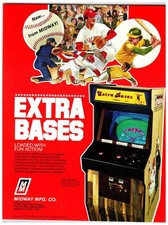Midway Extra Bases Arcade Game Original Print Ad 1980 Baseball Memorabilia