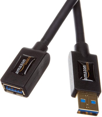 Amazon Basics USB-A 3.0 Extension Cable, 4.8Gbps High-Speed, 3.3 Feet, Black 