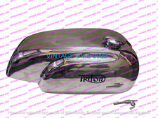 TRITON 650 CC 1959 STEEL CHROME PETROL TANK + CAP TAP /FIT FOR