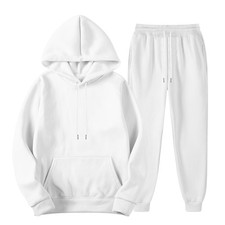 Men's Pull Over Fleece Gym Athletic Jogging Sweat Suit 2 Piece Set Hoodie