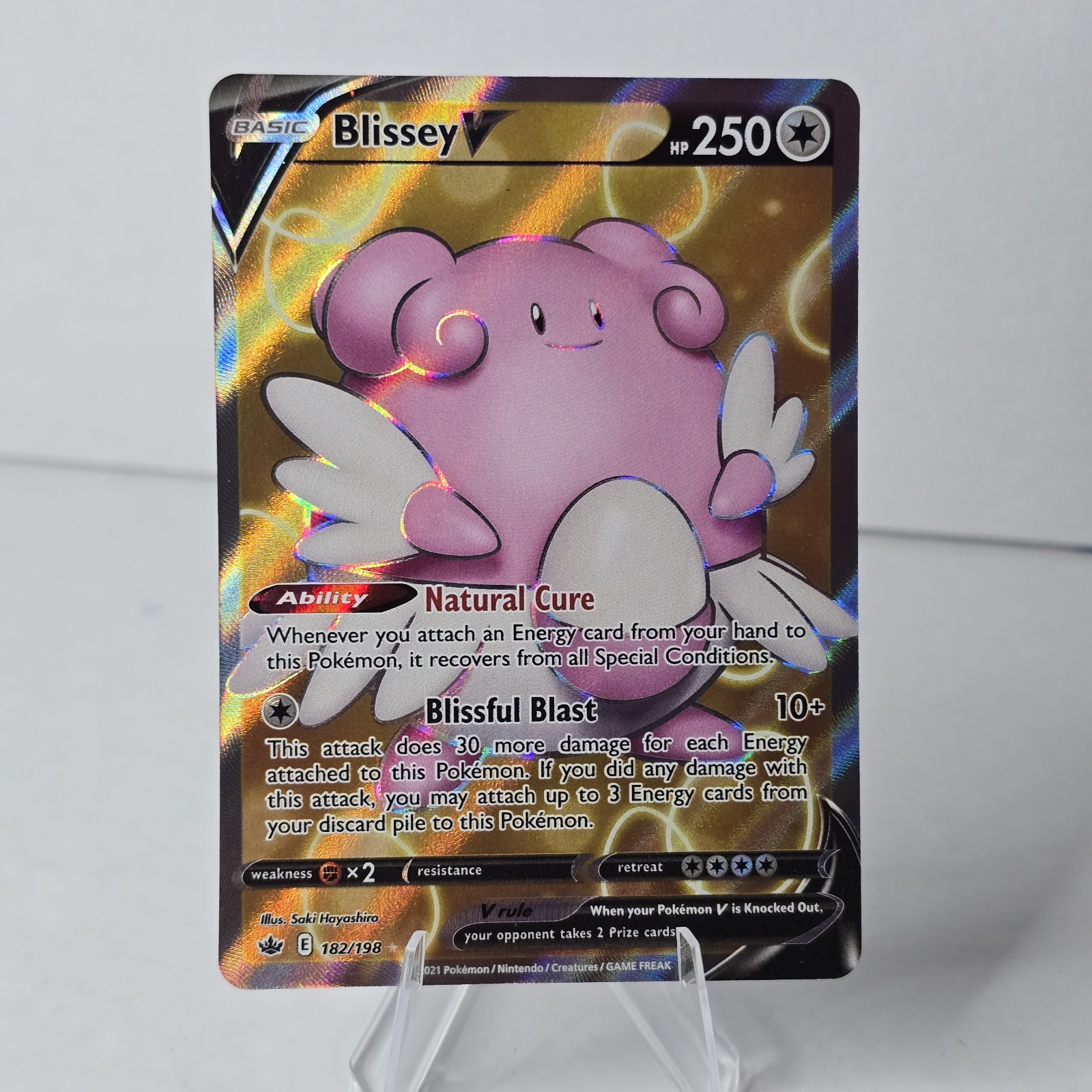 Blissey V 182/198 Ultra Rare Chilling Reign Pokemon Near Mint