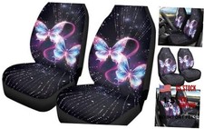 Ndistin Car Seat Cover Front Seats Only Full Set Of 2 Seat Butterfly Starry Sky