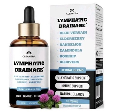 Cleantra Lymphatic Drainage Support Drops 10- in-1 Herbal Supplement Blend